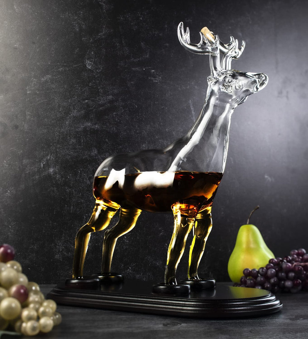 Reindeer Whiskey Decanter Premium Barware Gift Elegant Drinkware Collection-1