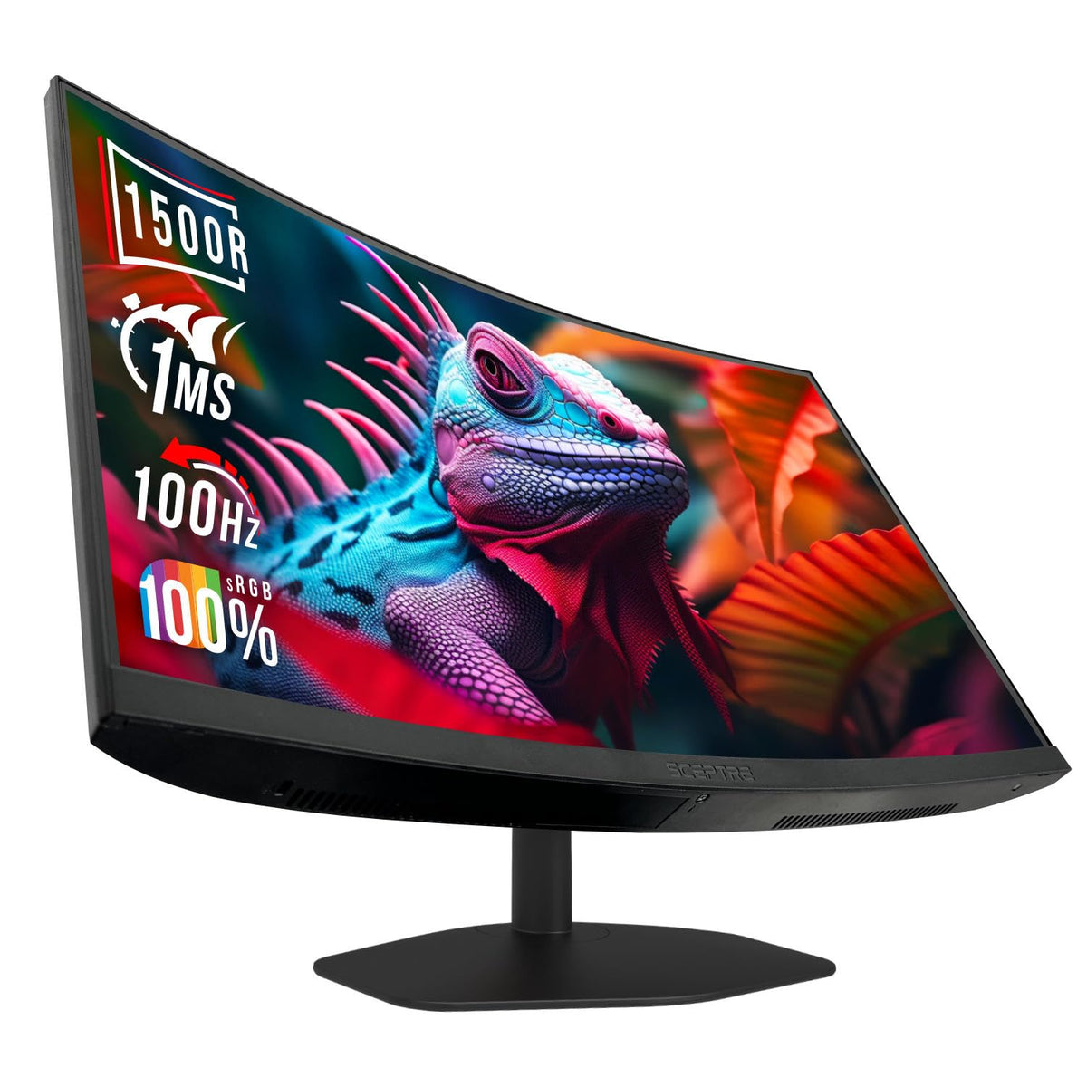 New! Sceptre Curved 24-inch Gaming Monitor 100Hz 1080p R1500 98% sRGB HDMI x2 VGA Build-in Speakers, VESA Wall Mount Machine Black 2026 (C248W-1920RN Series)