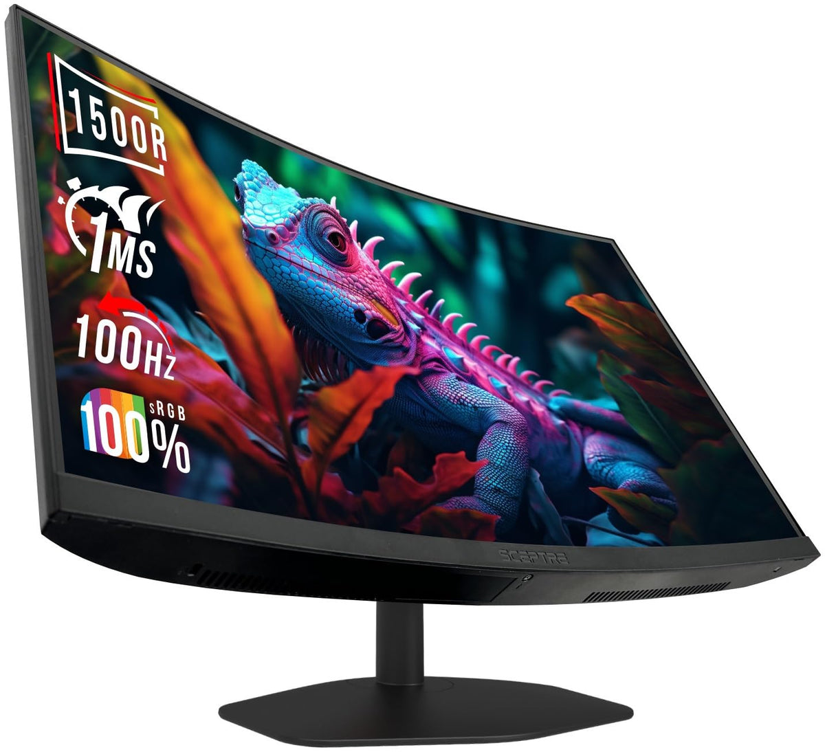 New! Sceptre Curved 24-inch Gaming Monitor 100Hz 1080p R1500 98% sRGB HDMI x2 VGA Build-in Speakers, VESA Wall Mount Machine Black 2026 (C248W-1920RN Series)