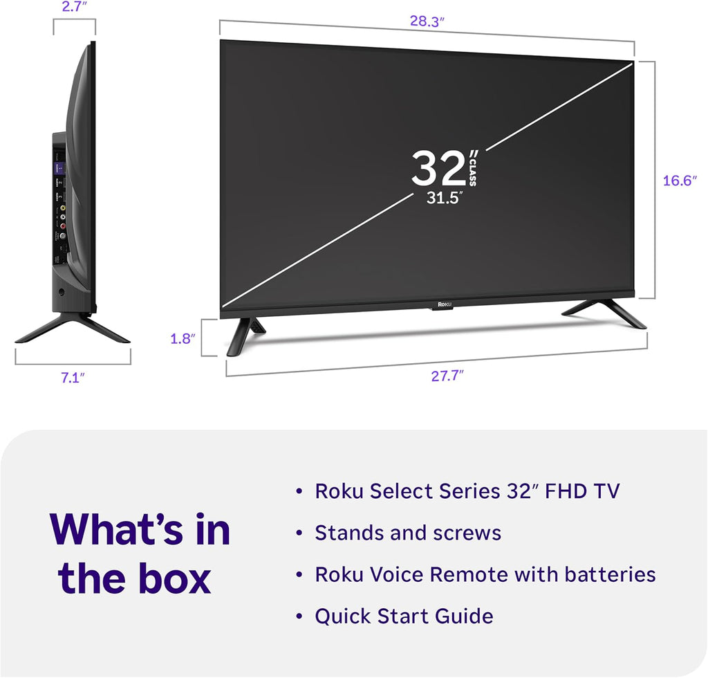 Roku 32-Inch Select Series Smart TV 2026-1080p Full HD TV - RokuTV