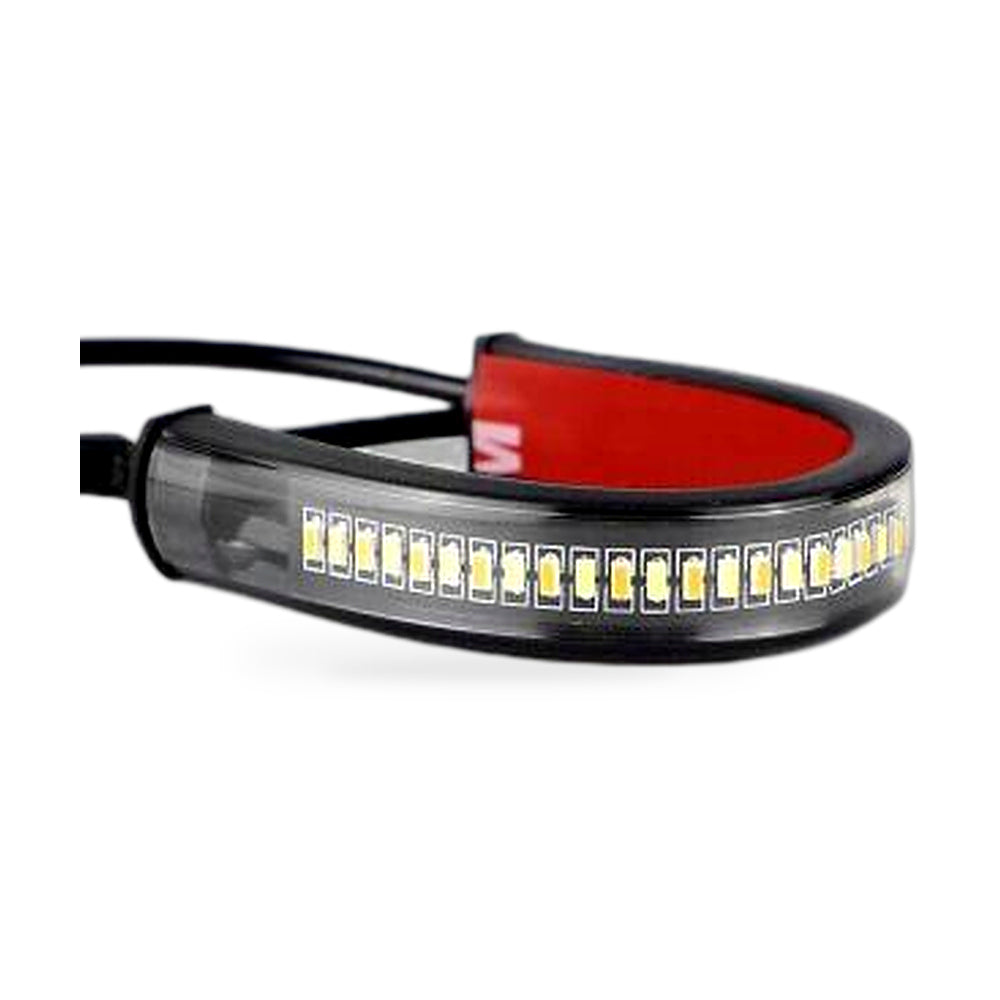 2x LED Universal Motorcycle Fork Turn Signal Indicator Amber Light Strip Suitabl-0