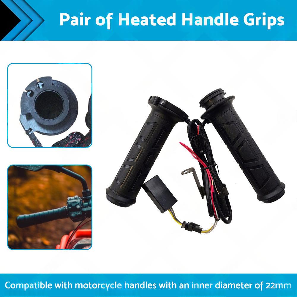 12V Motorcycle Heated Hand Rubber Grips Suitable for 22mm Handlebar-1