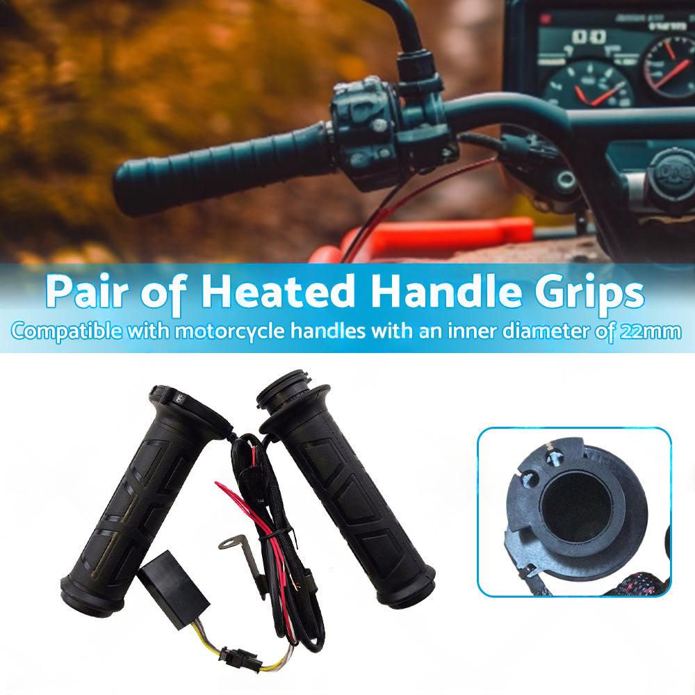 12V Motorcycle Heated Hand Rubber Grips Suitable for 22mm Handlebar-2