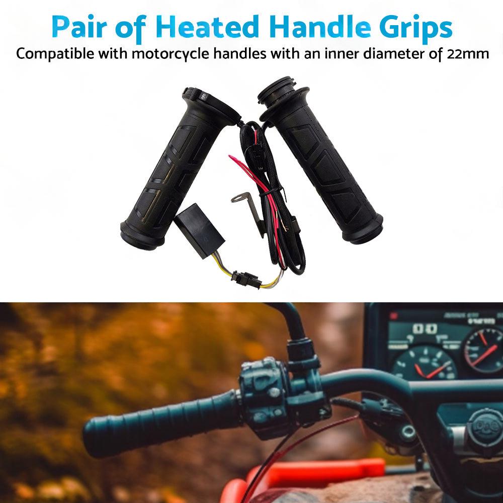 12V Motorcycle Heated Hand Rubber Grips Suitable for 22mm Handlebar-3