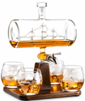 Antique Ship Decanter Set Premium Barware Gift Elegant Drinkware Collection-0