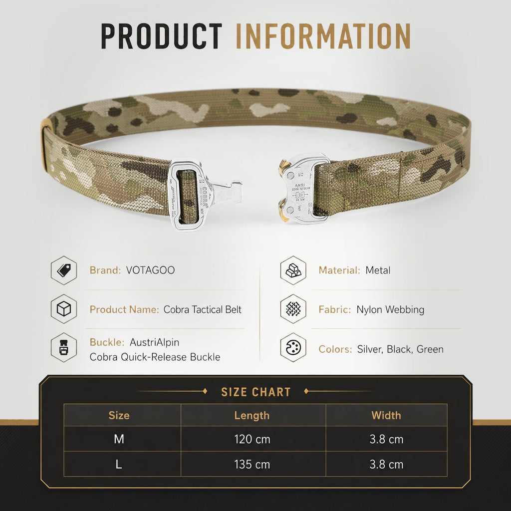 VOTAGOO® EDC Tactical Belt with AustriAlpin COBRA® Buckle