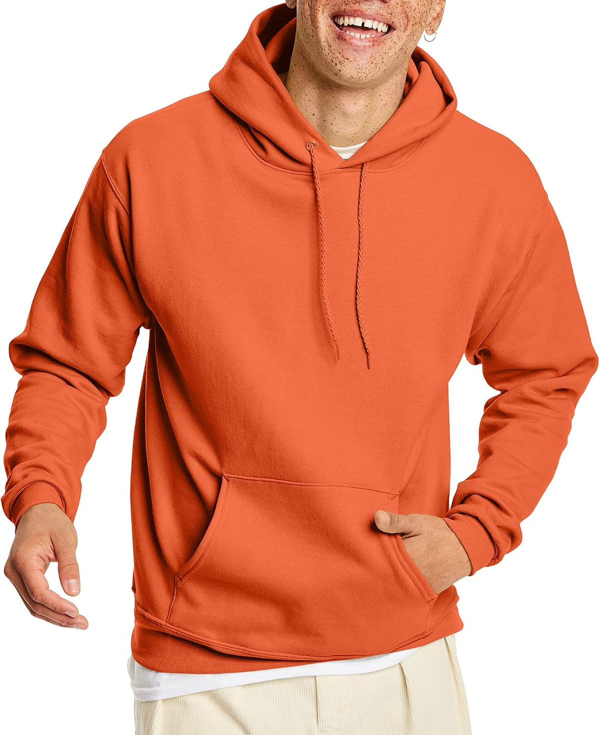 Мъжки суитшърт с качулка Hanes – EcoSmart Fleece Hooded Sweatshirt за мъже и жени – Средно тежък полар – Предлага се в големи размери