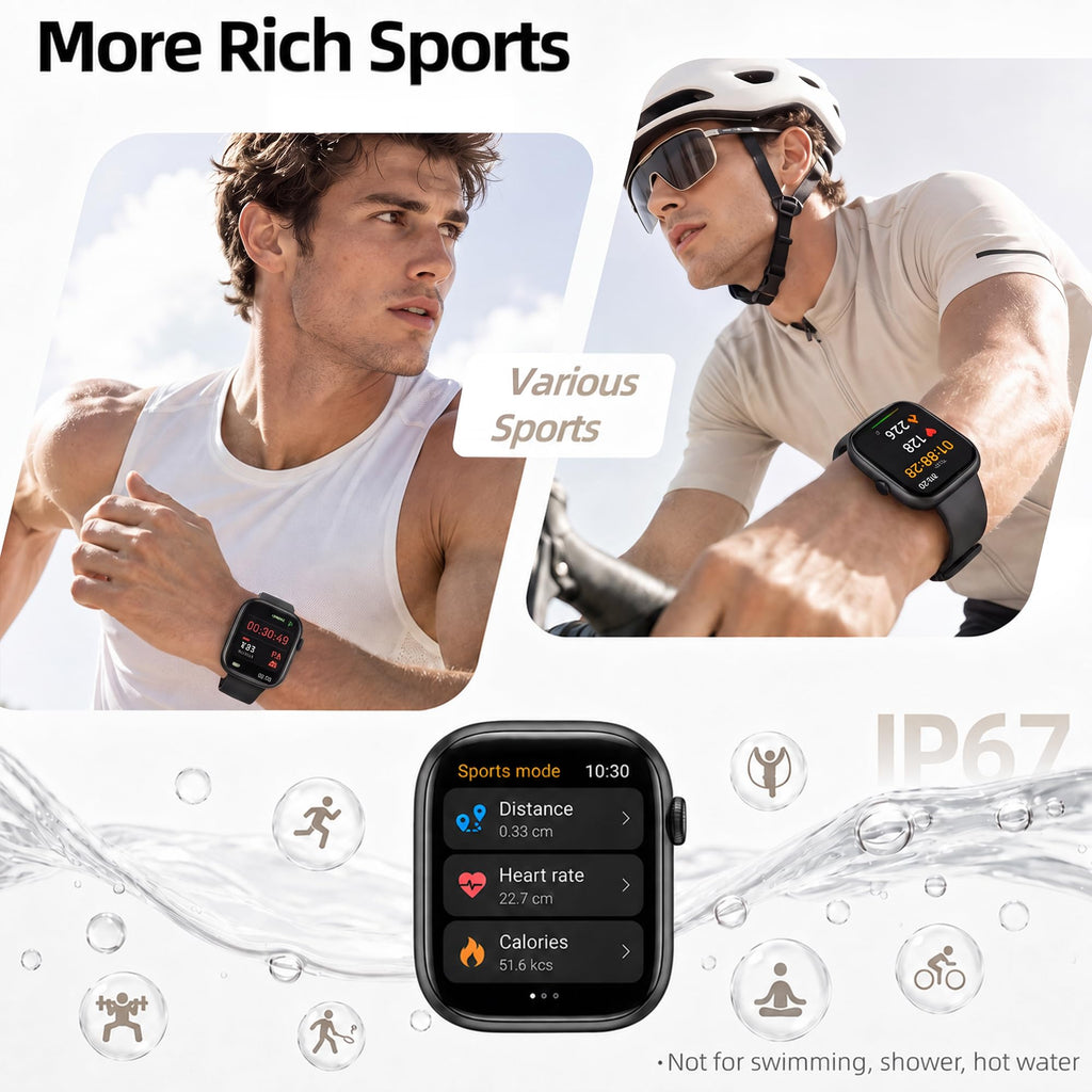 Smart Watch for Women, Bluetooth Answer/Make Calls, 1.83"HD Screen, 2 Bands