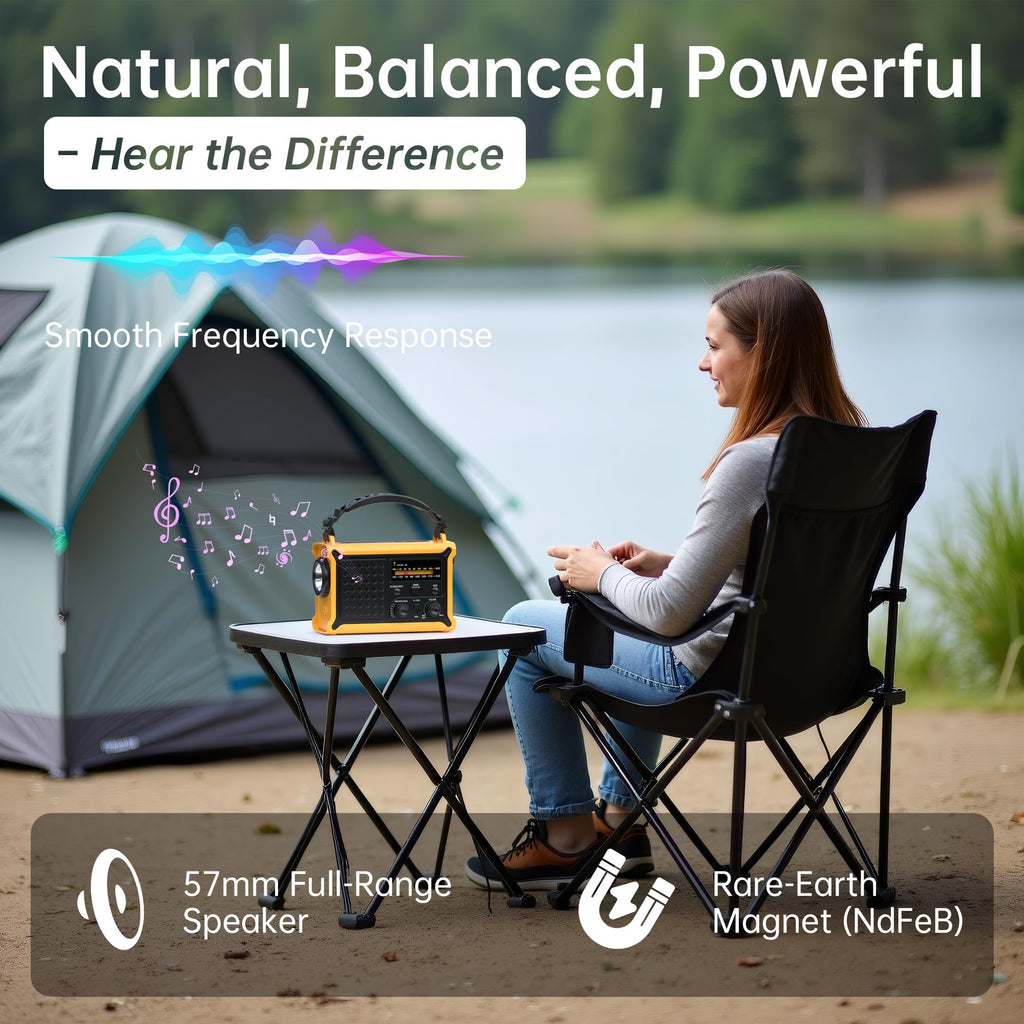 Solar Radio Emergency Hand Crank 12000mAh with Clear Signal