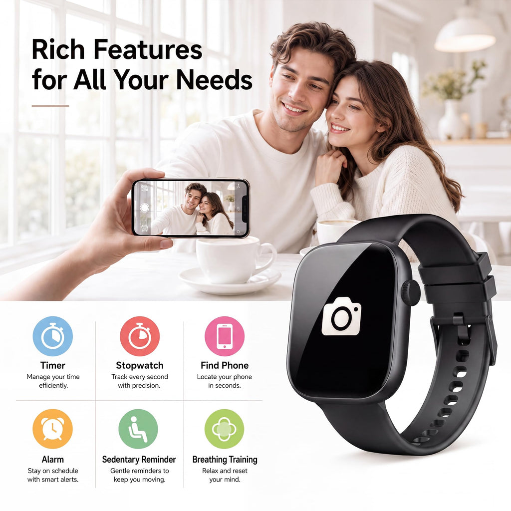 Smart Watch for Women, Bluetooth Answer/Make Calls, 1.83"HD Screen, 2 Bands