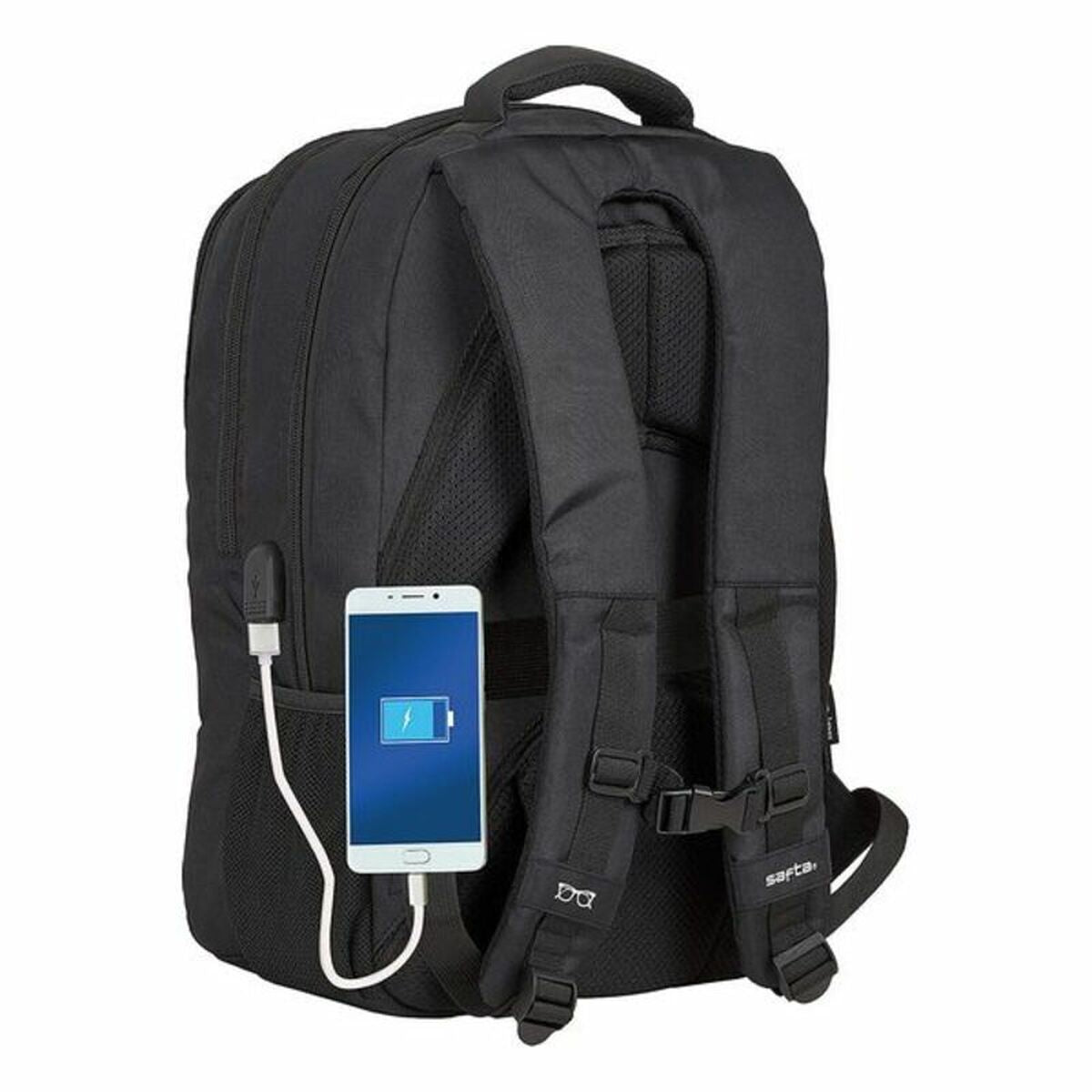 Rucksack for Laptop and Tablet with USB Output Safta 15,6'' Black 30 x 43 x 16 cm-1