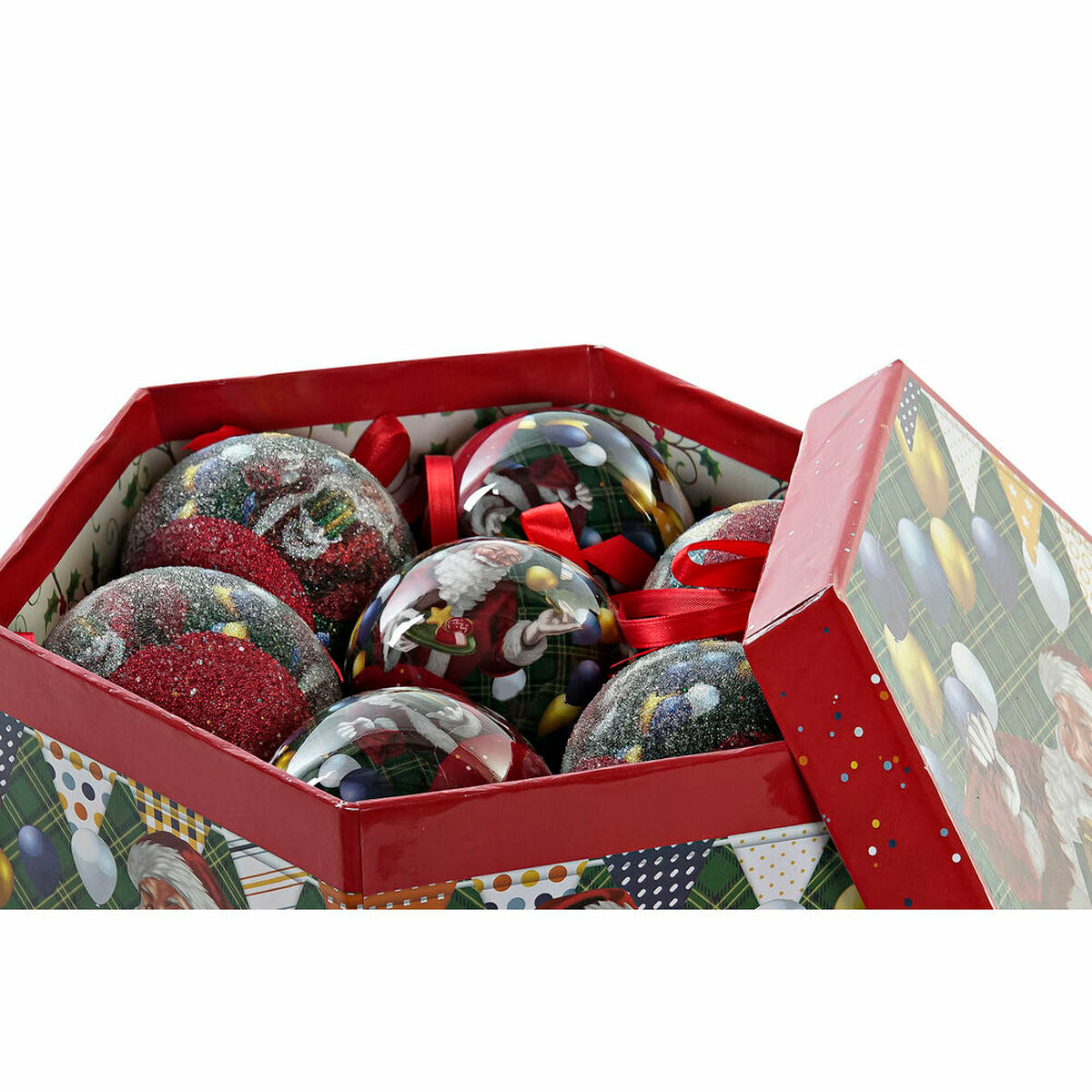 Christmas Baubles DKD Home Decor Father Christmas PVC (7 pcs) (7.5 x 7.5 x 12 cm)