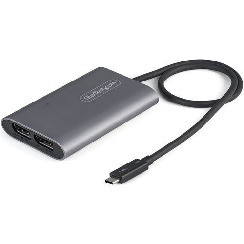 Star Tech Thunderbolt to Dual DisplayPort Adapter DP 1.4, Dual 4K 60Hz or Single 8K/5K Thunderbolt to DP Converter, 2x DisplayPort Monitor Video Display Adapter - Mac & Windows-4