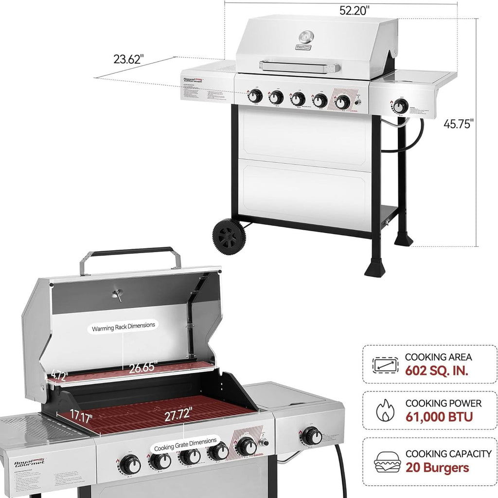 GA5401T 5 Burner Propane Grill Stainless Stee lGrill-2