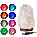 Harmony Glow Himalayan Crystal Salt Lamp - USB Powered, Color Changing LED Night Light White Stone-0