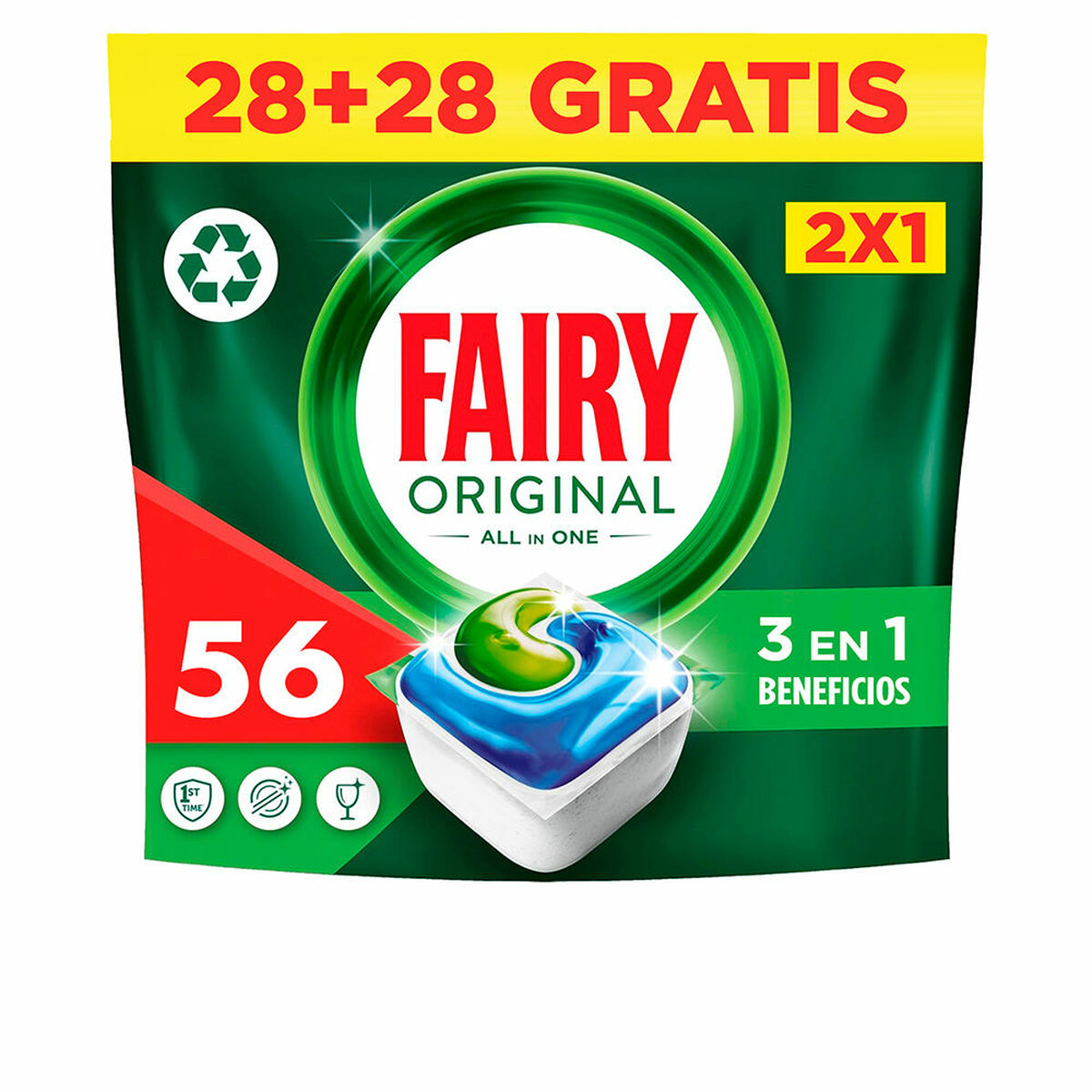 Dishwasher lozenges Fairy TODO EN 1 LIMON 56 Units-0