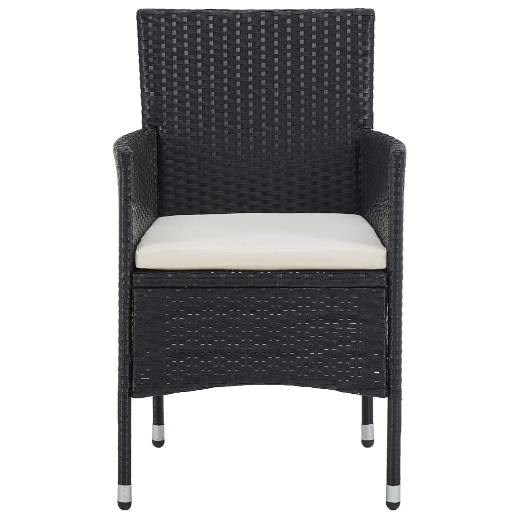 NNEVL 11 Piece Garden Dining Set Poly Rattan Black-2