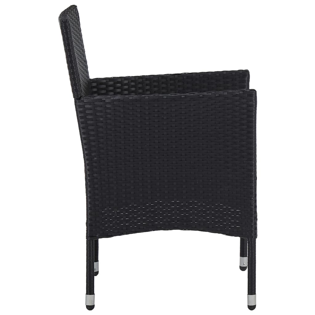 NNEVL 11 Piece Garden Dining Set Poly Rattan Black-3
