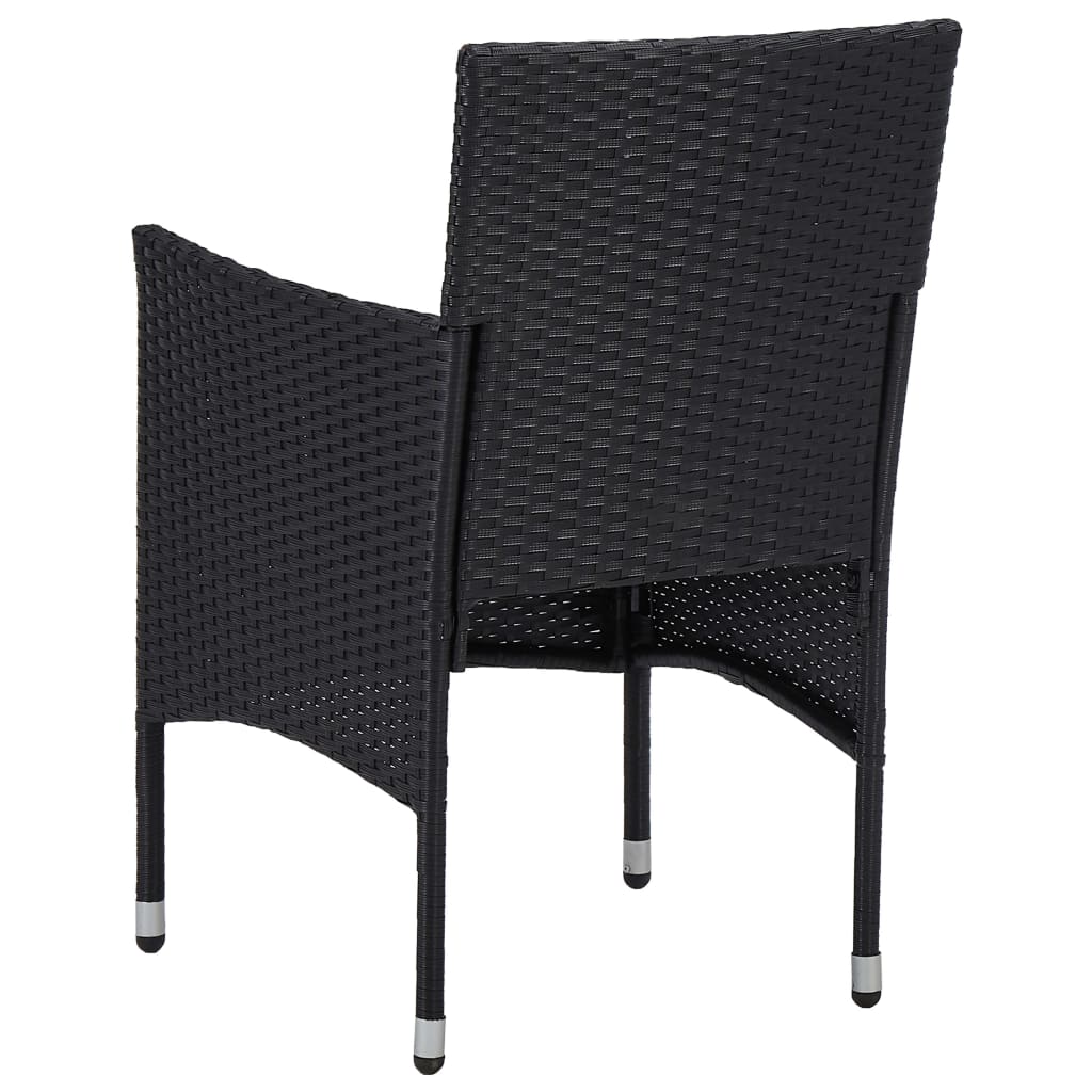 NNEVL 11 Piece Garden Dining Set Poly Rattan Black-4