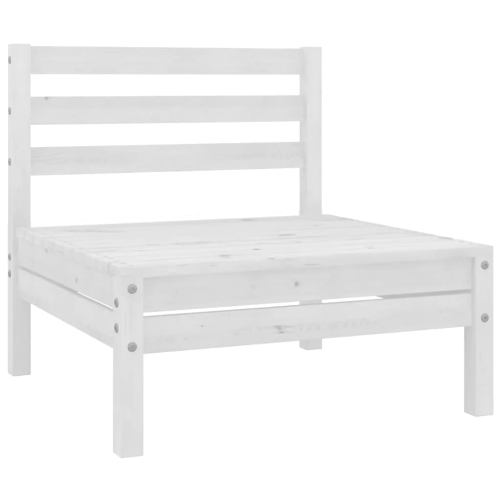 NNEVL 3 Piece Garden Lounge Set Solid Pinewood White-4