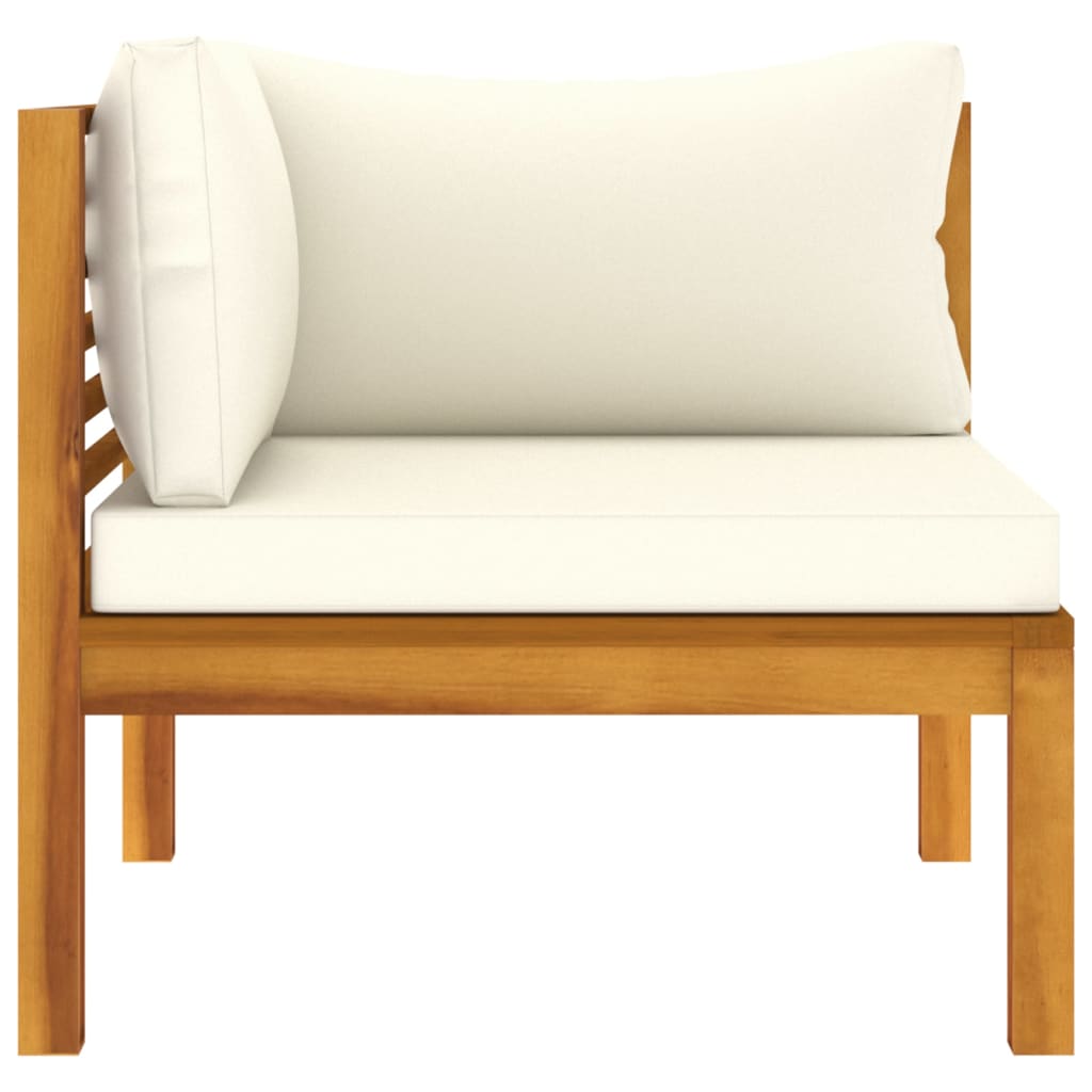 NNEVL 7 Piece Garden Lounge Set with Cream Cushion Solid Acacia Wood-4