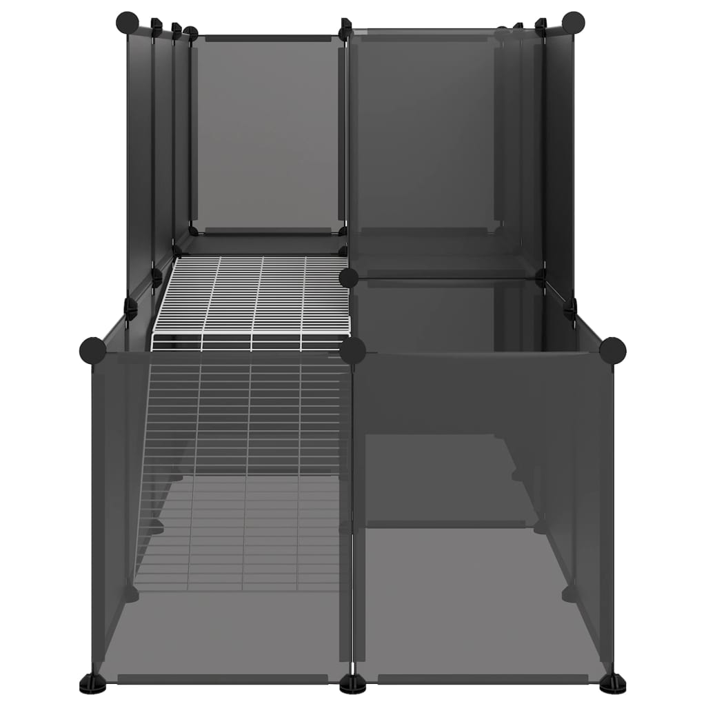 NNEVL Small Animal Cage Black 142x74x93 cm PP and Steel-2