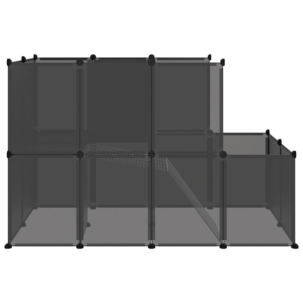 NNEVL Small Animal Cage Black 142x74x93 cm PP and Steel-3