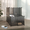 NNEVL Small Animal Cage Black 142x74x93 cm PP and Steel-0