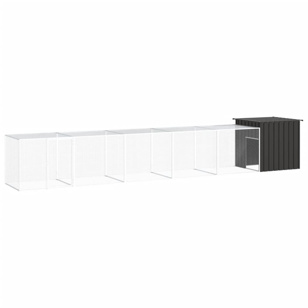 NNEVL Chicken Cage Anthracite 600x91x100 cm Galvanised Steel-0