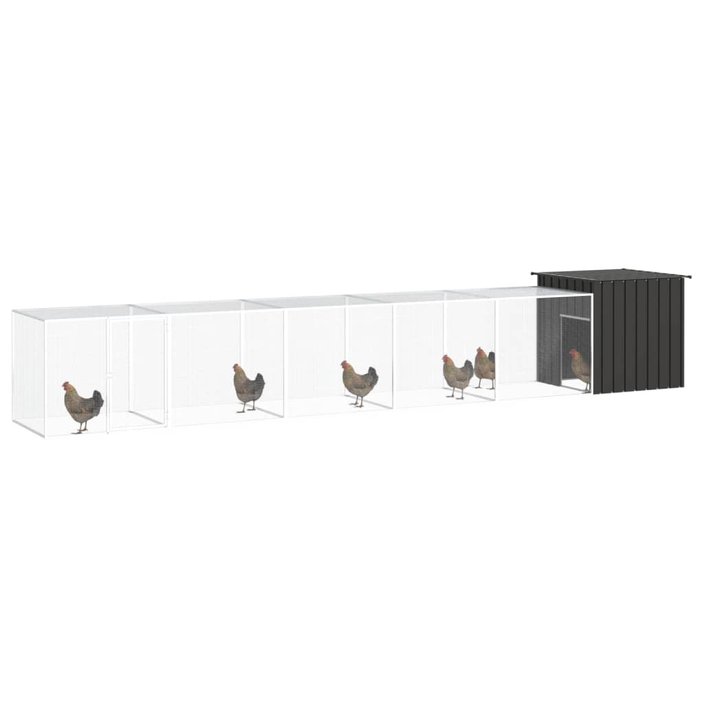 NNEVL Chicken Cage Anthracite 600x91x100 cm Galvanised Steel-1