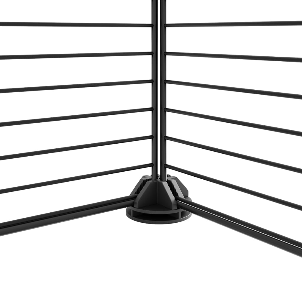 NNEVL 44-Panel Pet Cage with Door Black 35x35 cm Steel-2