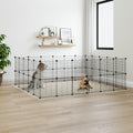 NNEVL 44-Panel Pet Cage with Door Black 35x35 cm Steel-0