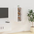 NNEVL Wall Mounted TV Cabinet White 40x34.5x80 cm-0