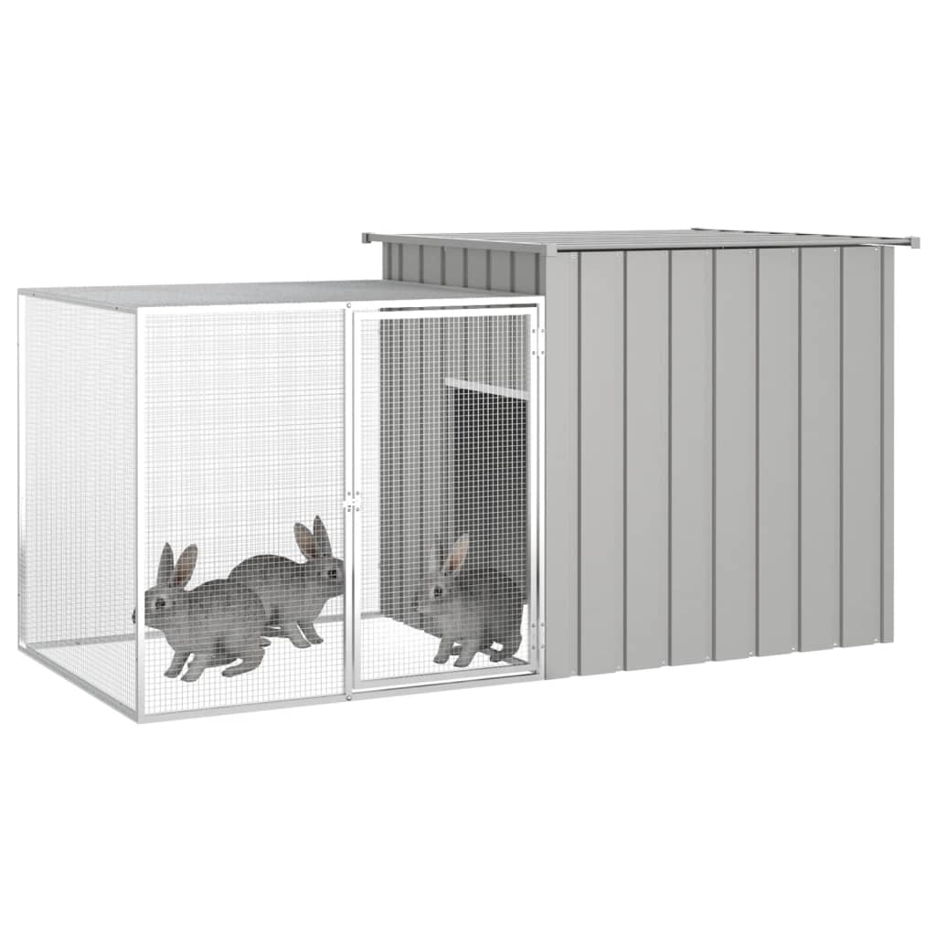 NNEVL Rabbit Cage Grey 200x91x100 cm Galvanised Steel-1
