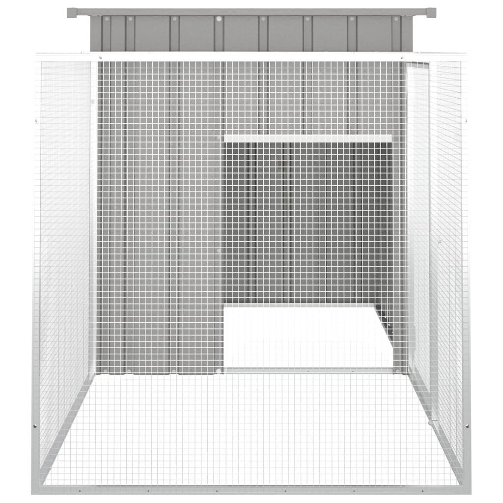 NNEVL Rabbit Cage Grey 200x91x100 cm Galvanised Steel-3
