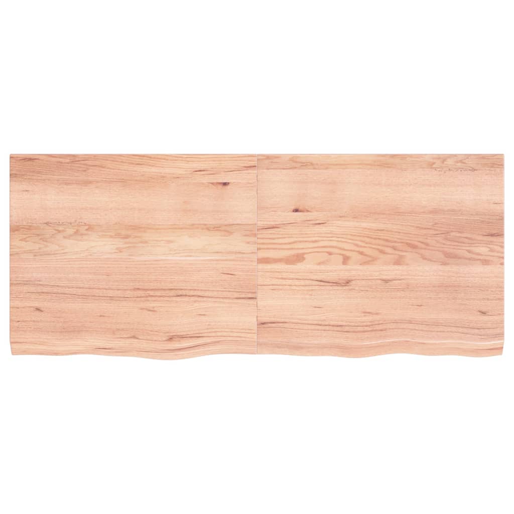 NNEVL Table Top Light Brown 120x50x4 cm Treated Solid Wood Oak-2