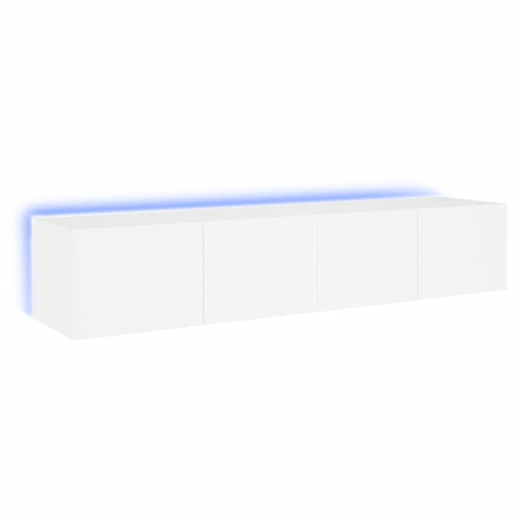 NNEVL TV Wall Cabinets with LED Lights 2 pcs White 80x35x31 cm-1