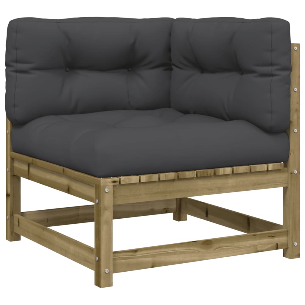 NNEVL 2 Piece Garden Sofa Set with Cushions Impregnated Wood Pine-3