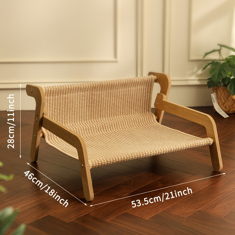 Cat Scratcher Hammock Linen Lounge Chair-4