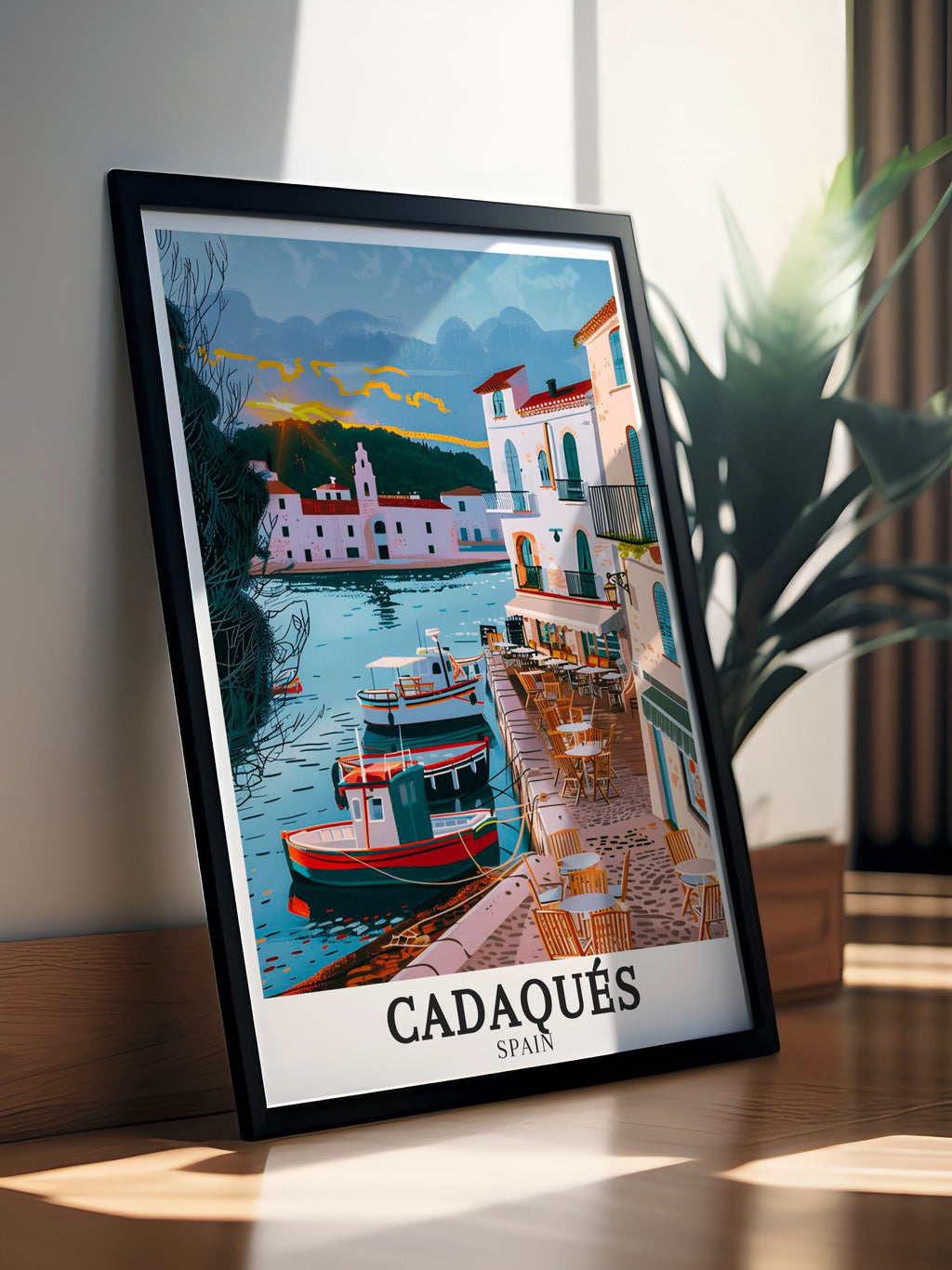 Cadaqués Print - Girona Wall Art - Mediterranean Framed Art - Mediterranean Vintage Poster-3