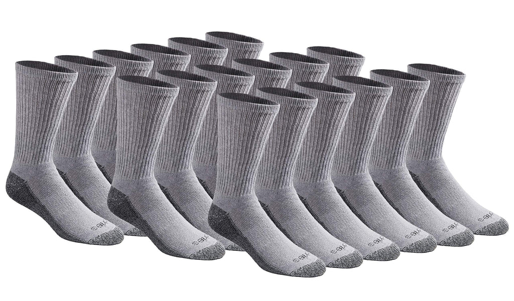 Dickies Men's Dri-tech Original Moisture Control Crew Socks, Available in M-xxl (6, 12, 18 Pairs)
