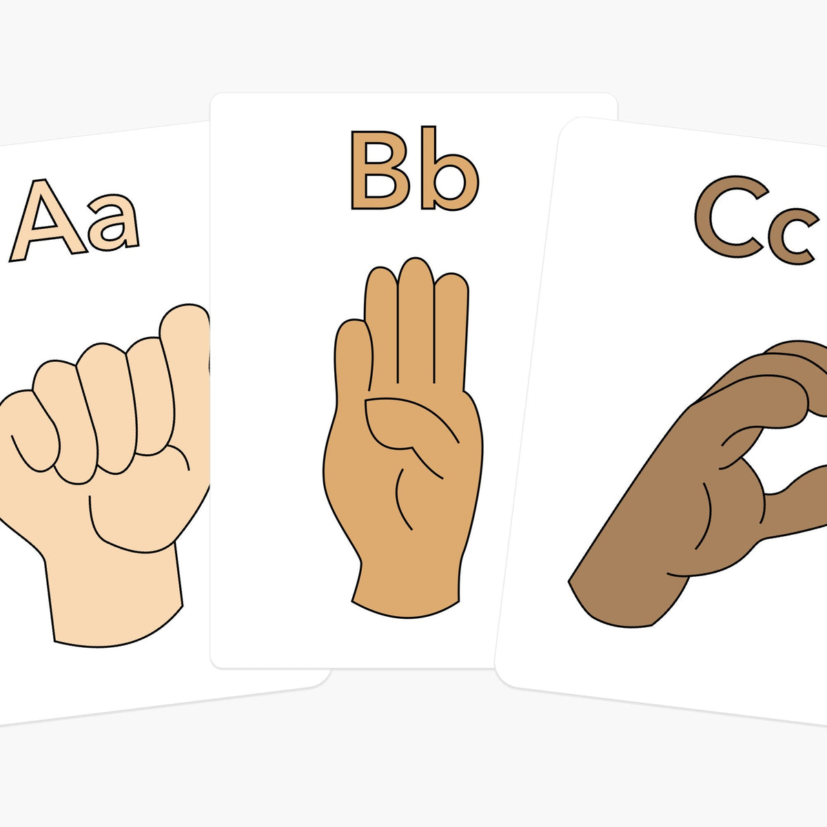 ASL Alphabet Flash Cards for Kids – 26 Sign Language Cards