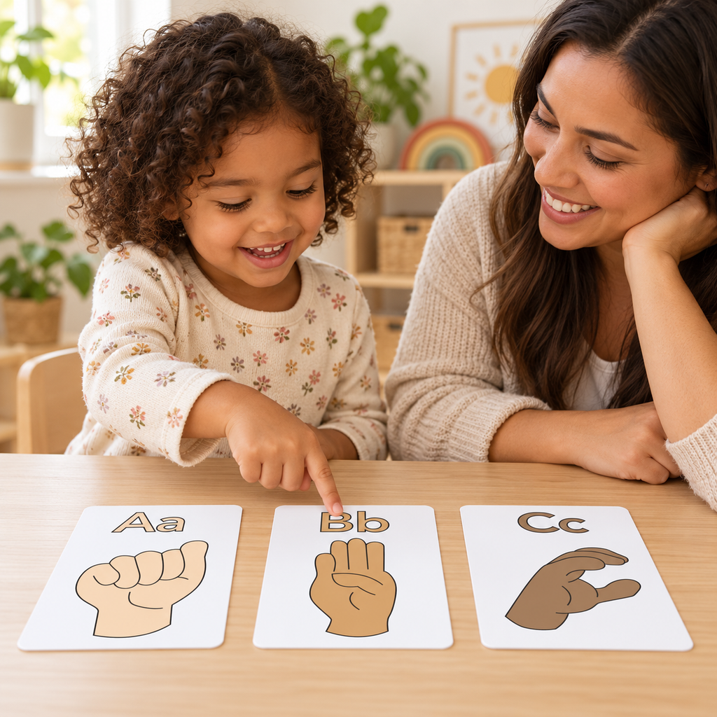 ASL Alphabet Flash Cards for Kids – 26 Sign Language Cards