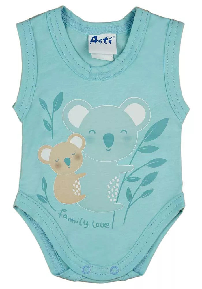 ABR Ujjatlan pamut body - Türkiz - Koala (80)-0