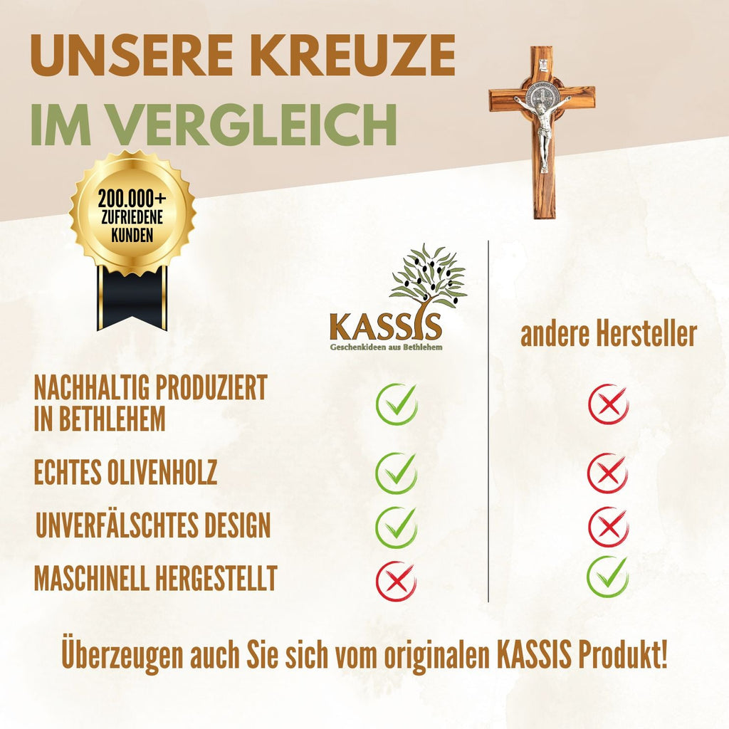 Zweite Wahl: St. Benedikt Kreuz aus Olivenholz – mit kleinen Makeln