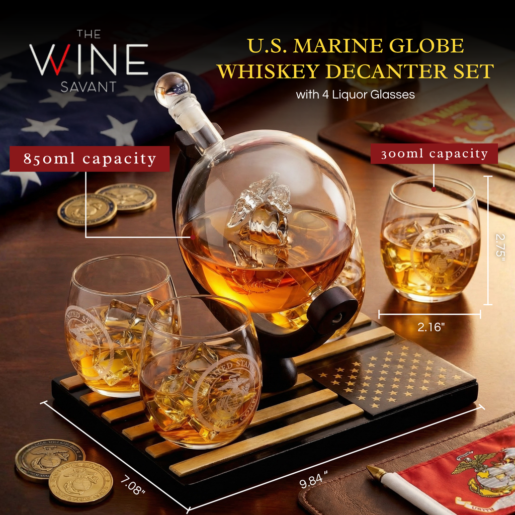 Marine Whiskey Decanter Set Premium Barware Gift Elegant Drinkware Collection-1