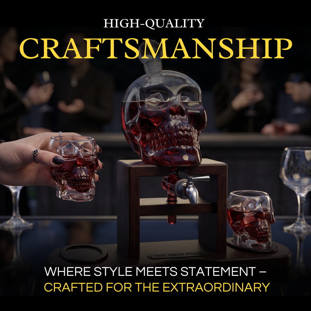 Skull Whiskey 750ML Decanter Set Premium Barware Gift Elegant Drinkware Collection-4
