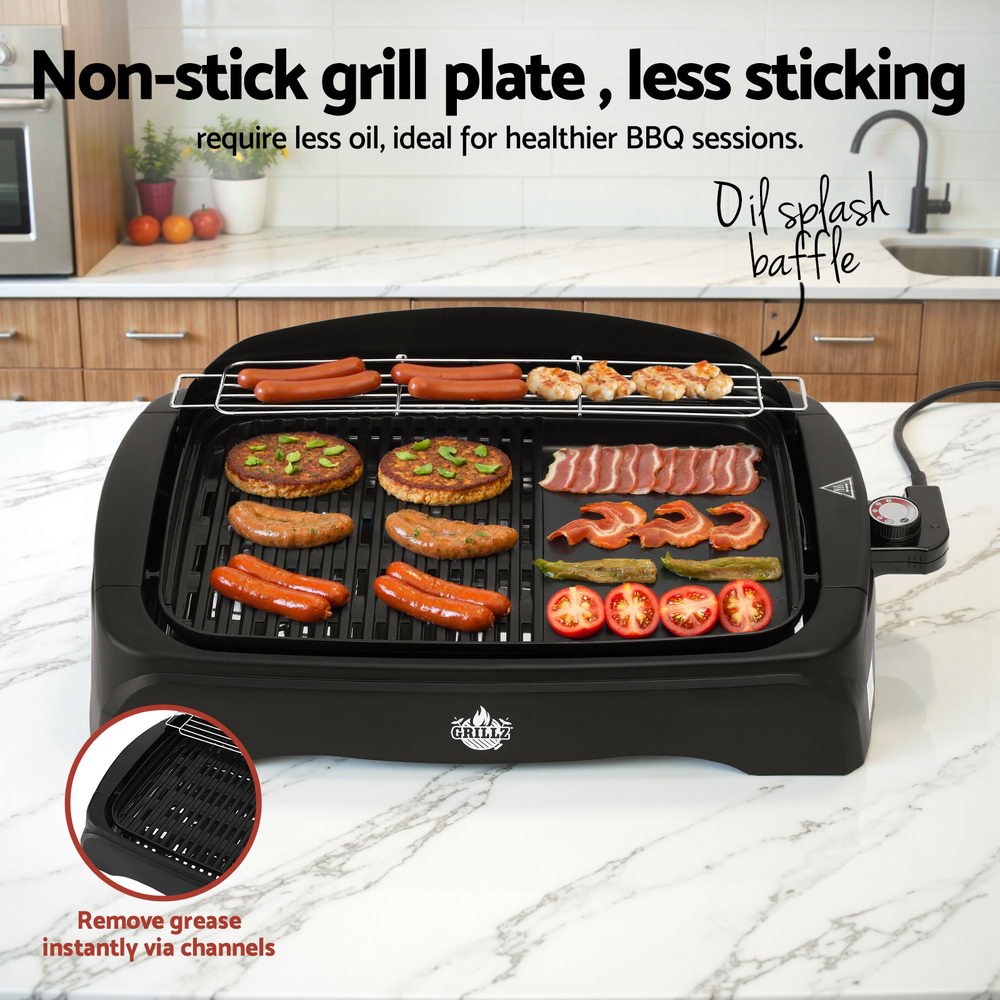 Grillz 1950W Electric BBQ Grill Non-stick Plate for Indoor Outdoor-3