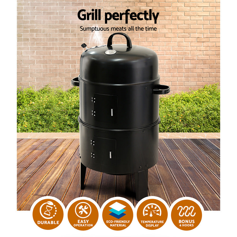 Grillz BBQ Grill 3-In-1 Charcoal Smoker-3