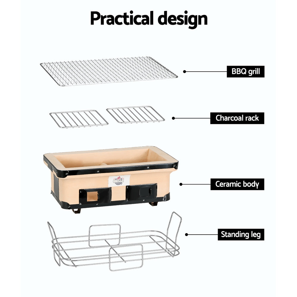 Grillz BBQ Grill Tabletop Charcoal Smoker-4